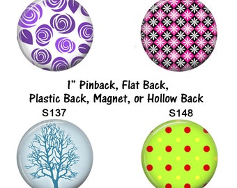 1" Magnetic Jewelry Inserts Purple Pink Blue Green Magnets Pinback Flair Pins Flat Back Buttons for Hair Bow Badge Reel, Scrapbooking Crafts