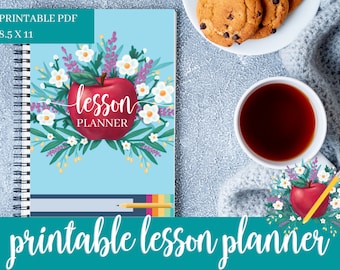 Printable Lesson Planner, Carrie Elle Lesson Planner, 8.5x11 Teacher Planner, Student Planner, Teacher Binder, Printable Teacher Planner