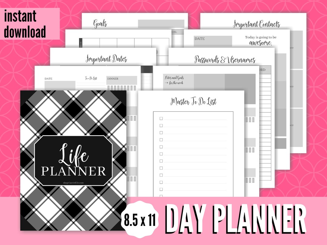 Printable Day Planner, Life Planner Binder, Printable Planner Binder ...