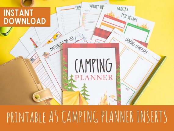 Printable A5 Camping Planner Inserts Camping Planner Camping | Etsy
