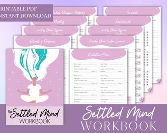 Cahier de travail imprimable Settled Mind, Planificateur de soulagement du stress, Cahier de travail imprimable sur le soulagement du stress, Cahier de travail imprimable sur le stress, Settled Mind PDF