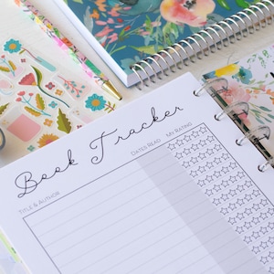 Printable Classic Happy Planner Book Inserts, Book Journal Planner Inserts, Book Tracker Printable, Reading List PDF, Black and White