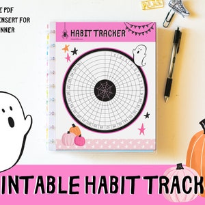 Printable Halloween Habit Tracker: Circular Planner Insert (Digital Download)