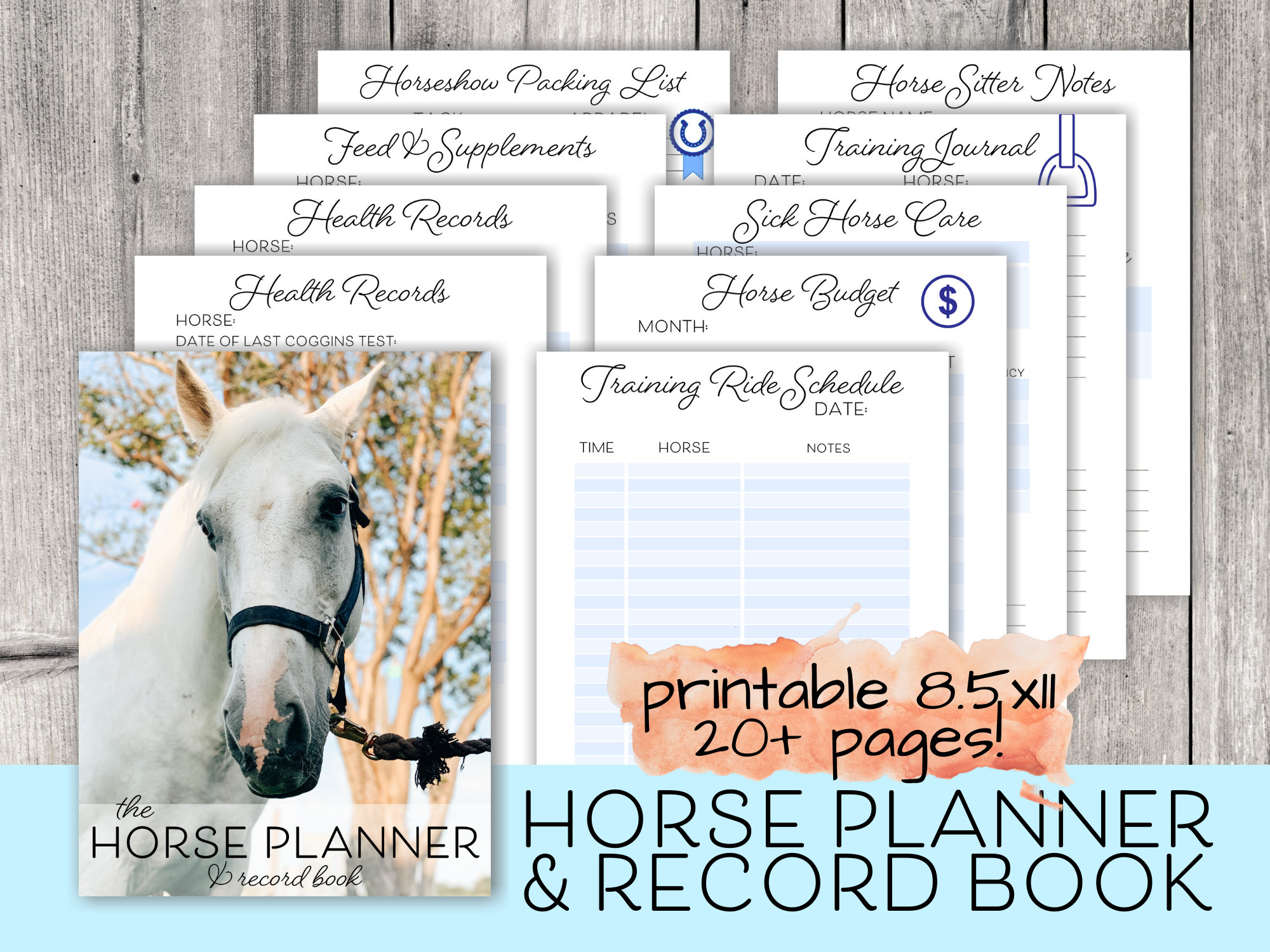 The Horse Trainer's Log Book - Digital/pdf - Planner