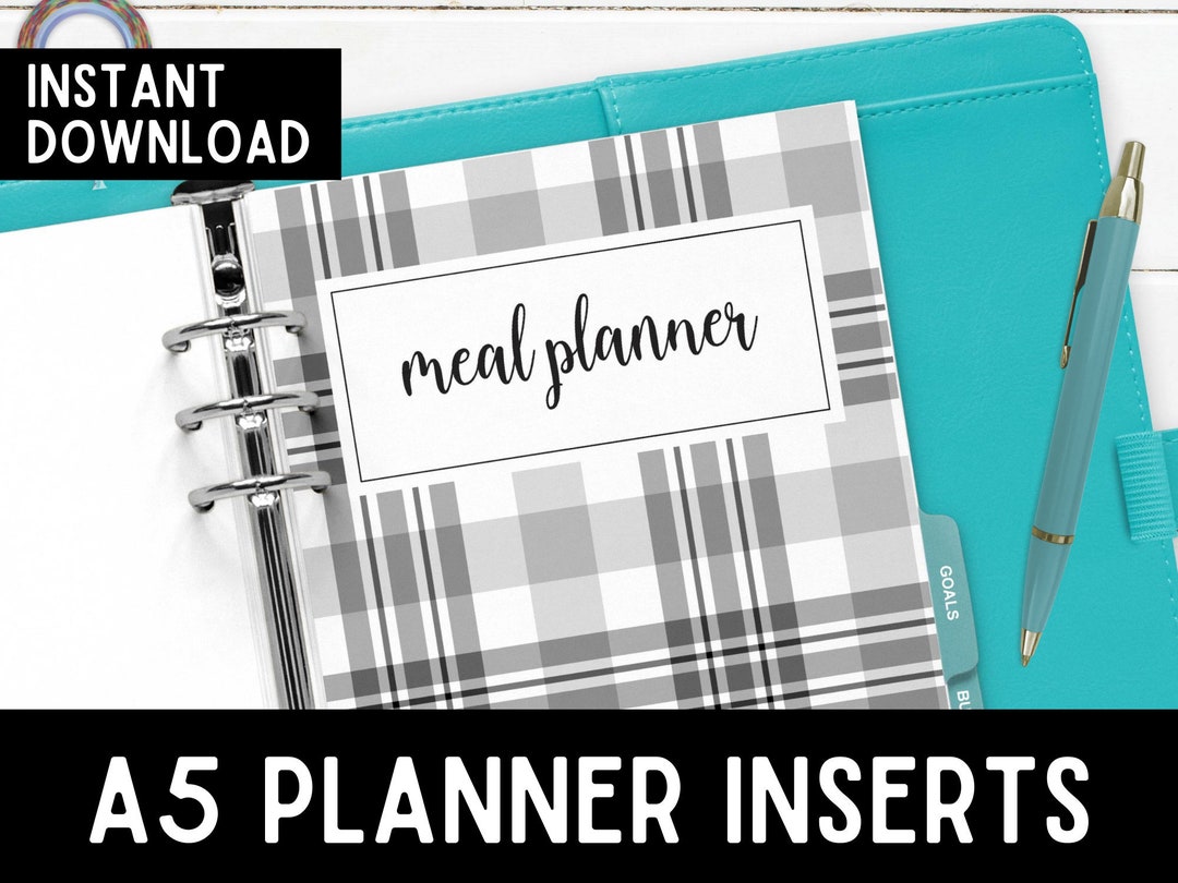 Printable A5 Meal Planner Inserts, Printable A5 Planner Inserts ...