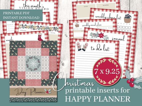 Farmhouse Christmas Planner Inserts: Classic Happy Planner (Printable PDF)