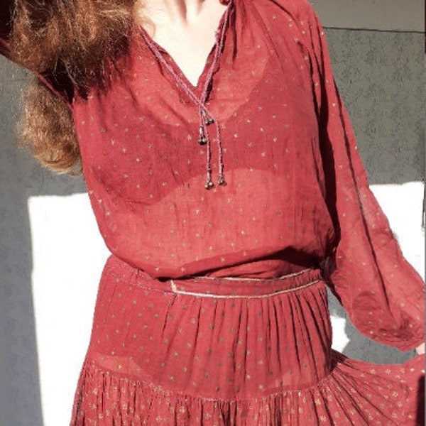 Indian Gauze Blouse Etsy