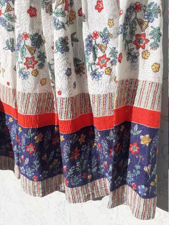 Indian Summer Cotton Gauze Skirt - 90s Boho Flora… - image 8