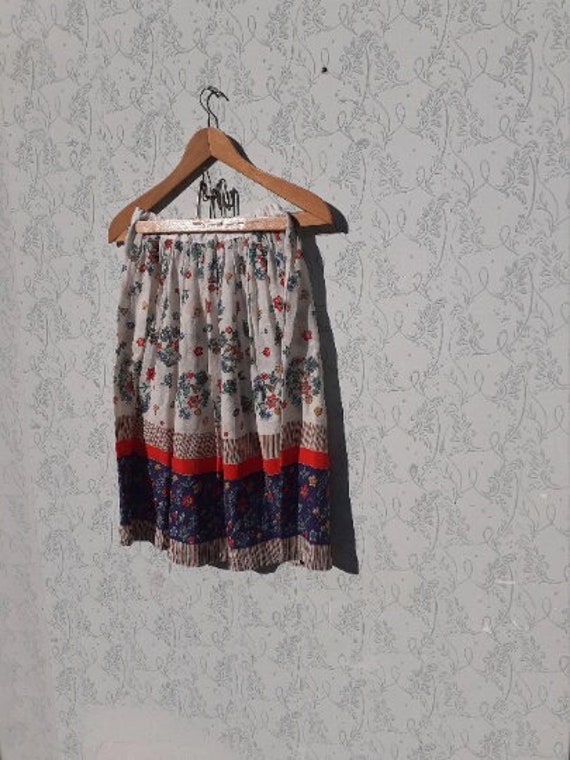 Indian Summer Cotton Gauze Skirt - 90s Boho Flora… - image 7