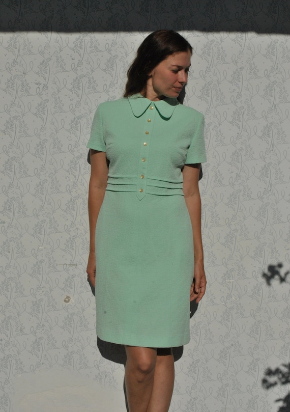 70s mint green mod dress for women
