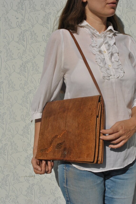 Snakeskin purse, snakeskin bag, handmade bag, brow
