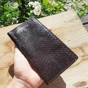 Brieftasche Frauen Handgefertigte Geldbörse Vintage Schlangenleder Brieftasche Leder Afrikanische Schlank Brieftasche
