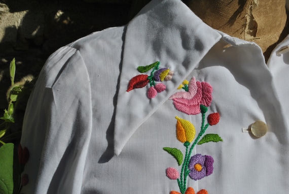 Hungarian blouse, embroidered blouse, handmade bo