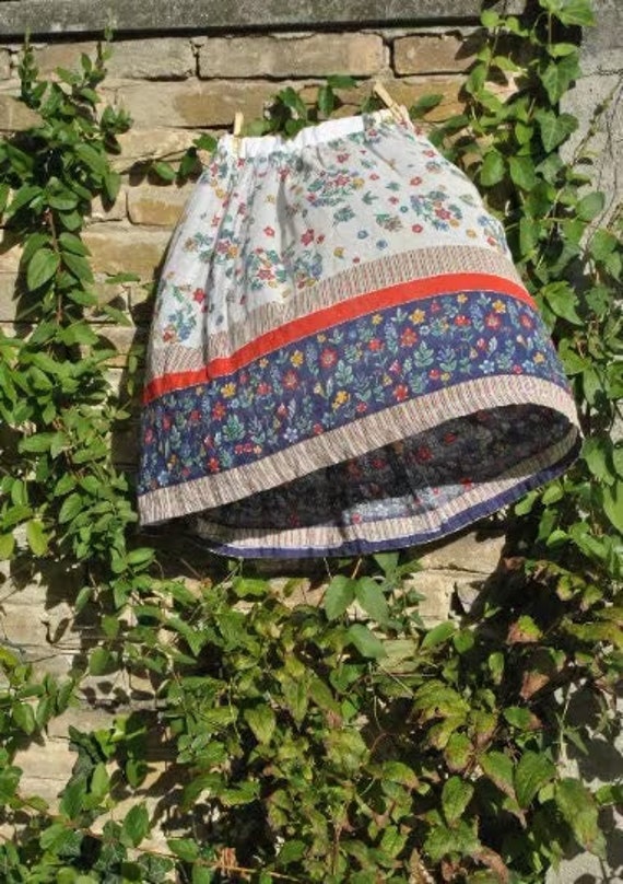 Indian Summer Cotton Gauze Skirt - 90s Boho Flora… - image 6