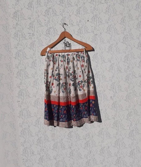 Indian Summer Cotton Gauze Skirt - 90s Boho Flora… - image 1