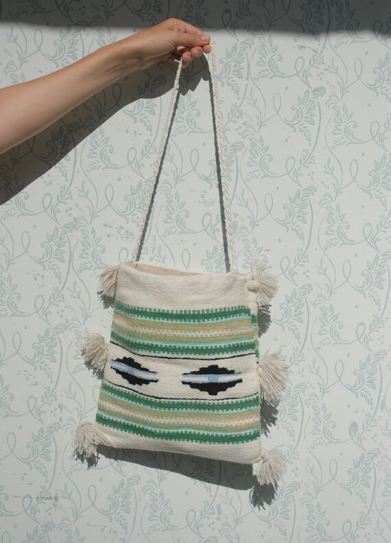 Ethnic woven bag, ethnic wool bag, folk bag