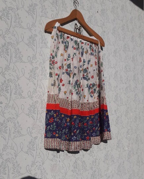 Indian Summer Cotton Gauze Skirt - 90s Boho Flora… - image 9