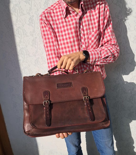 Minimalist Crossbody Messenger Bag for Men Genuine Leather Laptop Bag Etsy UK