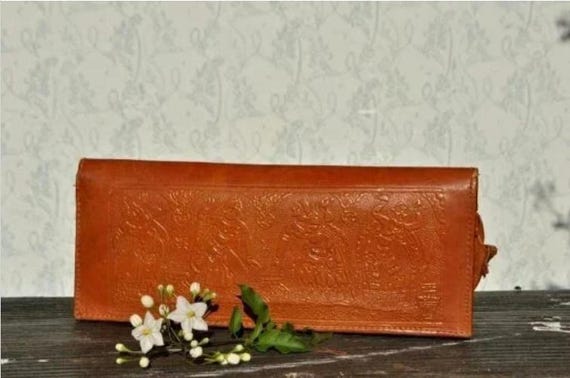 Vintage Clutch Small Leather Bag Leather Clutch S… - image 8