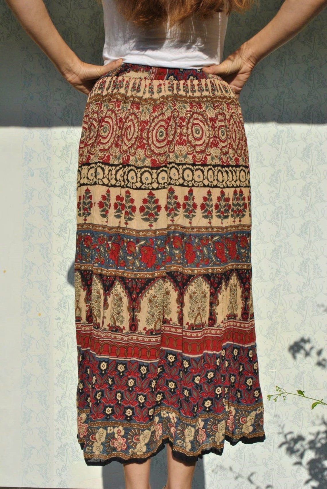 Vintage Indian Skirt Indian Maxi Skirt Summer Boho Skirt - Etsy