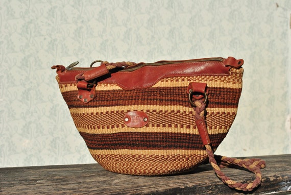 Striped bag, summer bag, woven bag, basket bag, bo
