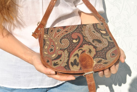 Vintage tapestry bag, tapestry purse for women
