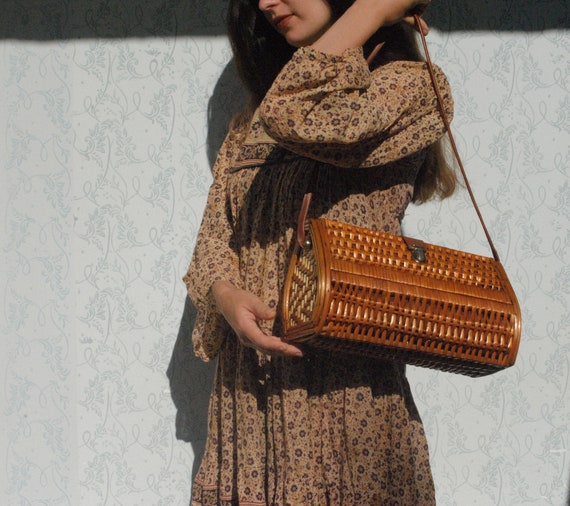 Wicker bag, wicker purse, straw bag, summer bag, w