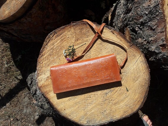 Vintage Clutch Small Leather Bag Leather Clutch S… - image 4