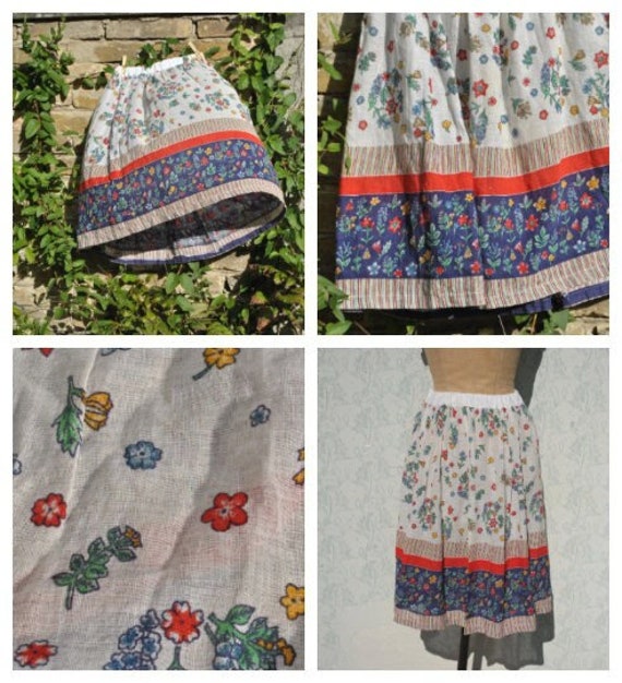 Indian Summer Cotton Gauze Skirt - 90s Boho Flora… - image 10