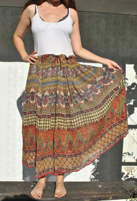 Indian Skirt for Women, Boho Maxi Skirt, Hippie Gy