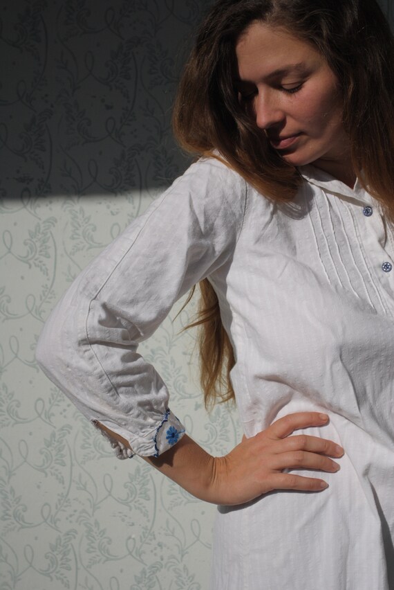 Peasant dress, folk dress, white slip dress, embro