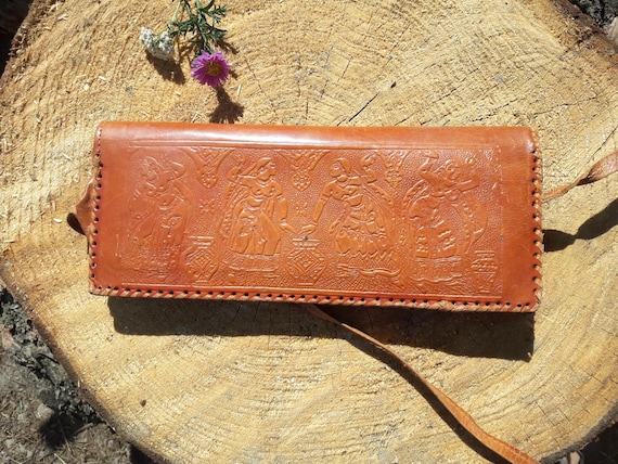 Vintage Clutch Small Leather Bag Leather Clutch S… - image 1