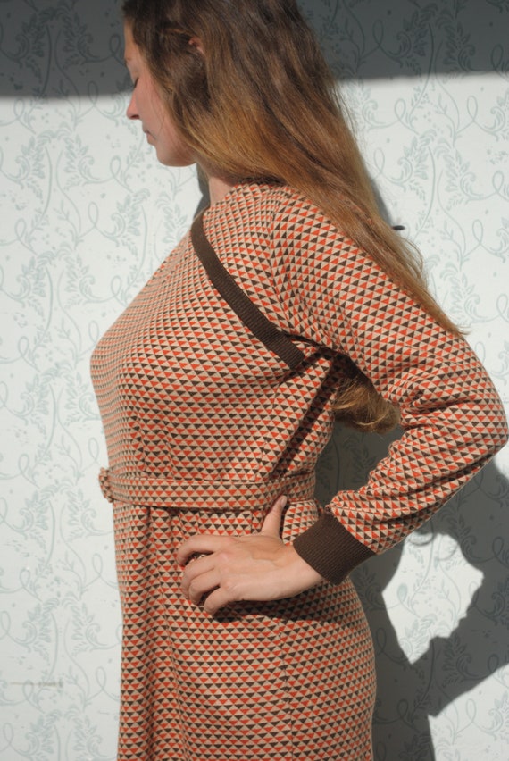 Winter dress, long sleeve dress, wool dress with b