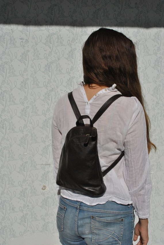 Backpack women, backpack purse, small leather back