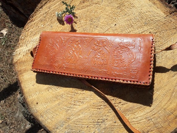 Vintage Clutch Small Leather Bag Leather Clutch S… - image 2