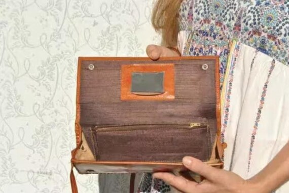 Vintage Clutch Small Leather Bag Leather Clutch S… - image 10