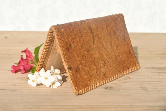 Snakeskin wallet, leather wallet mens, wallet wome