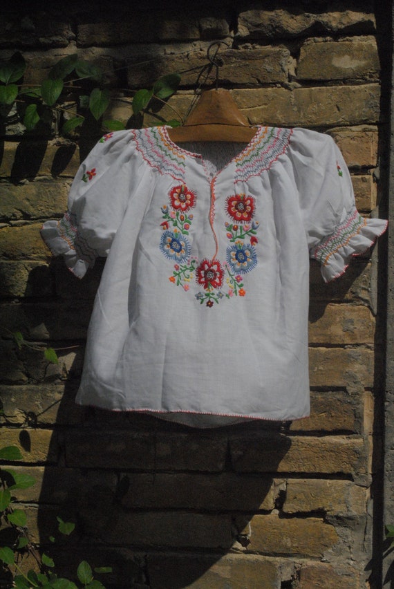 Hungarian blouse, embroidered blouse, peasant blou