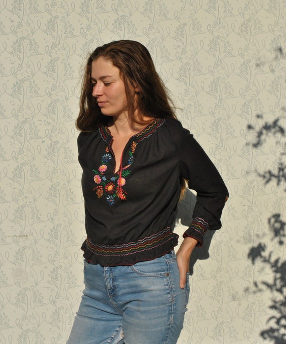Hungarian blouse, embroidered peasant blouse, smoc