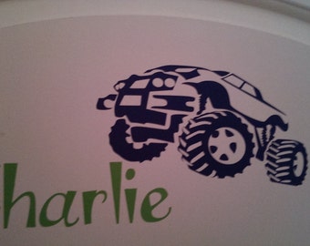 Personalized Vinyl Monster Truck Decal for Boys Room or Door
