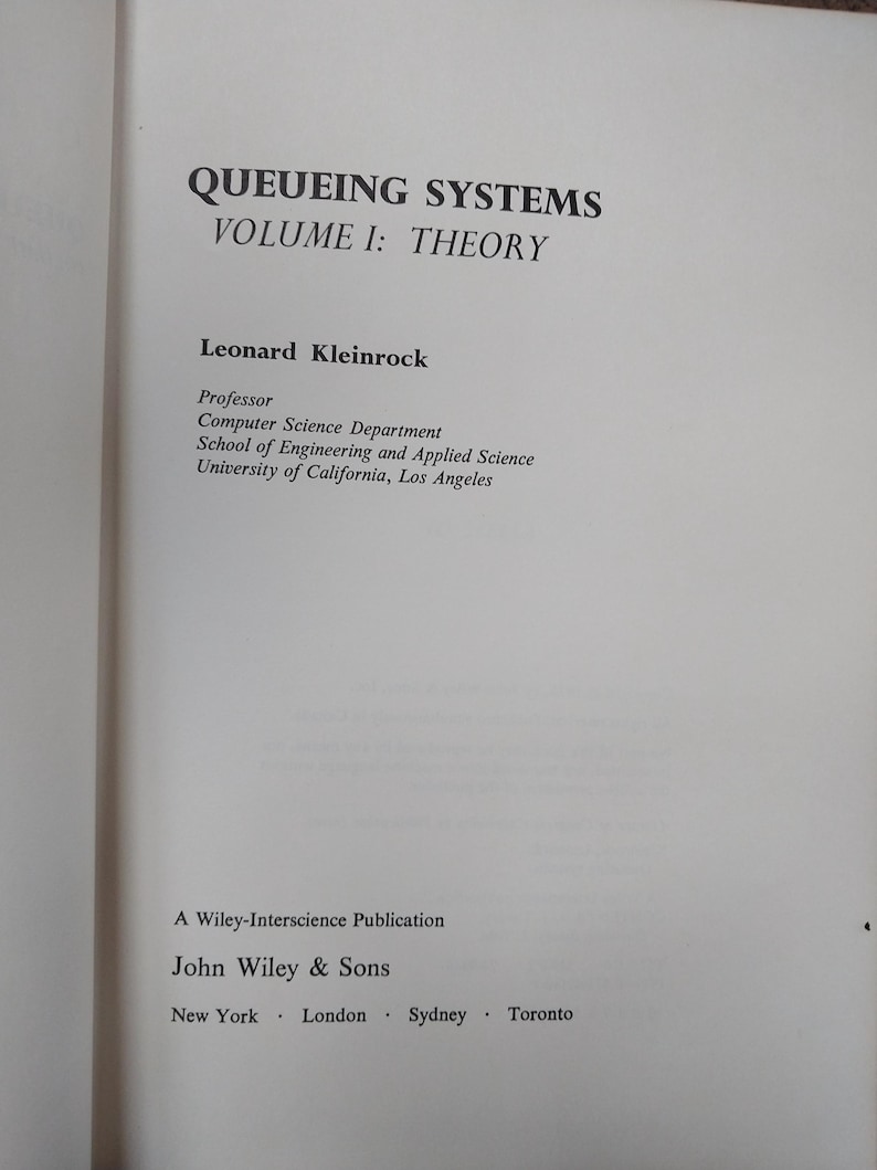 Sistemas de colas Volumen 1: Teoría de Leonard Kleinrock - Etsy México