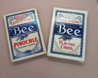 Vintage 1970s Bee No 97 Club Special Pinochle Playing Cards Back
