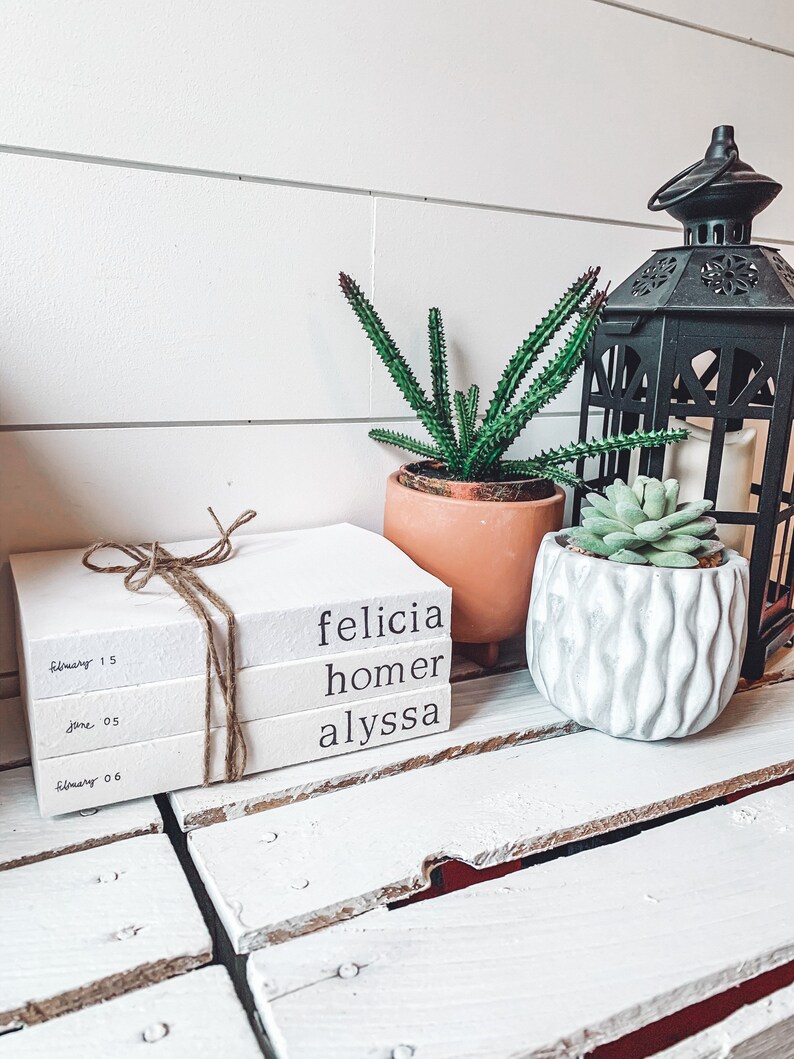 month and day Bookstacks with names