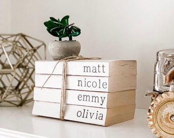 Bookstacks with names
