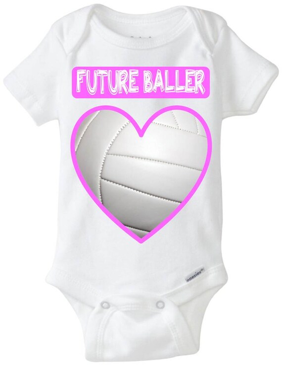 Future Baller Volleyball Heart Baby Shirt Funny Baby Girl Etsy