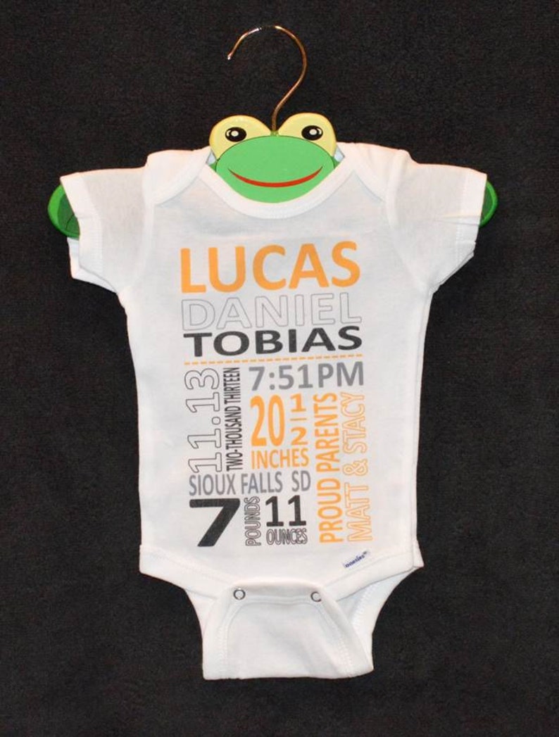 Preemie Size Clothes Birth Stats Onesie / Bodysuit ...