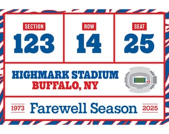 Commemorative Bills Ticket Print – Custom