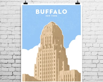 Ratusz, Buffalo, Nowy Jork, wydruk artystyczny