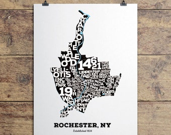 Rochester, NY Neighborhoods Art Print
