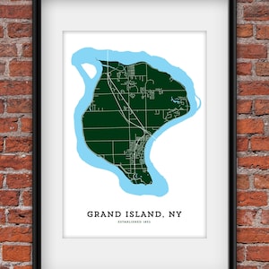 Carte de Grand Island, New York Impression artistique